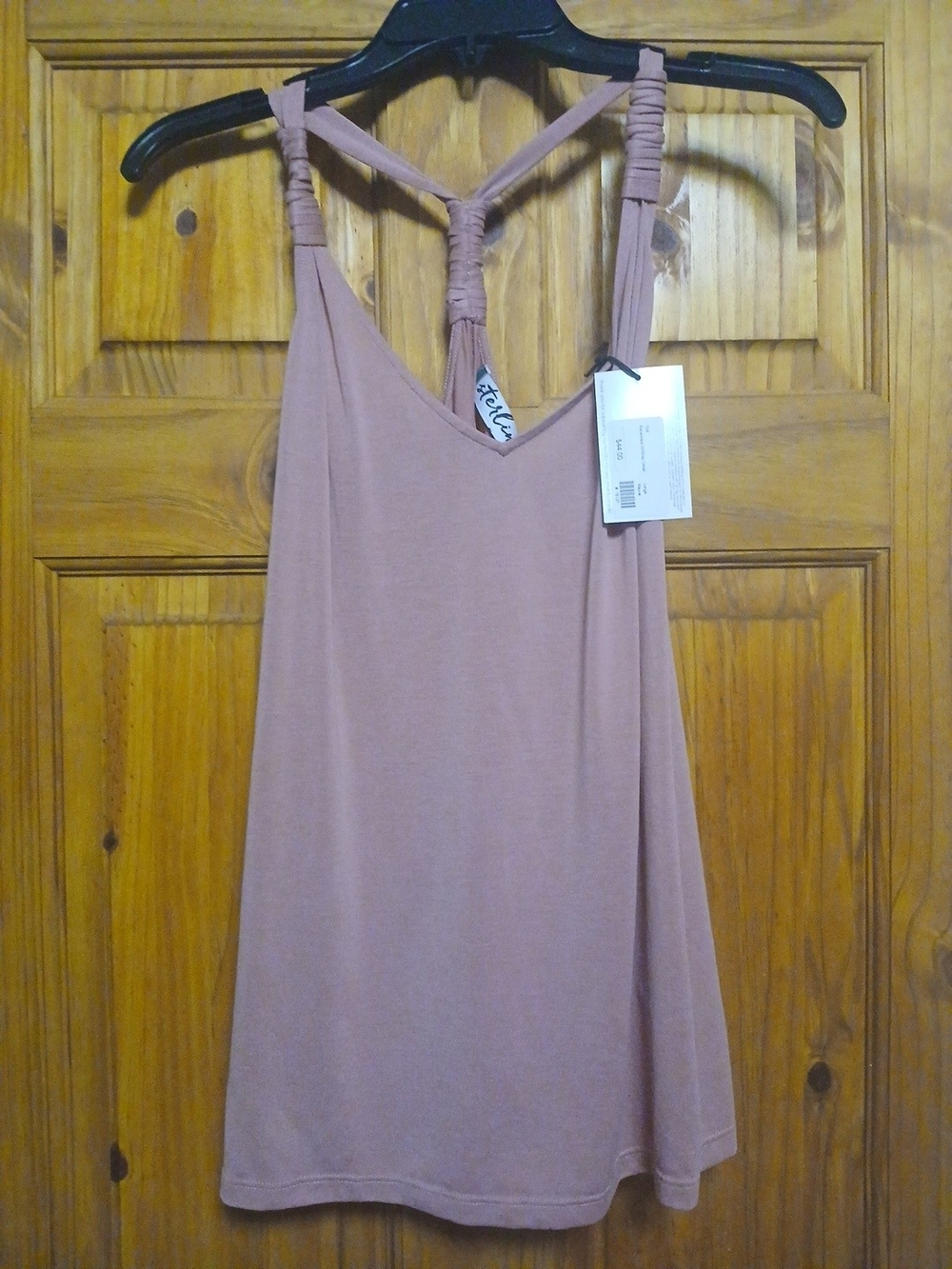 Twisted Strap Dusty Rose Tank Top